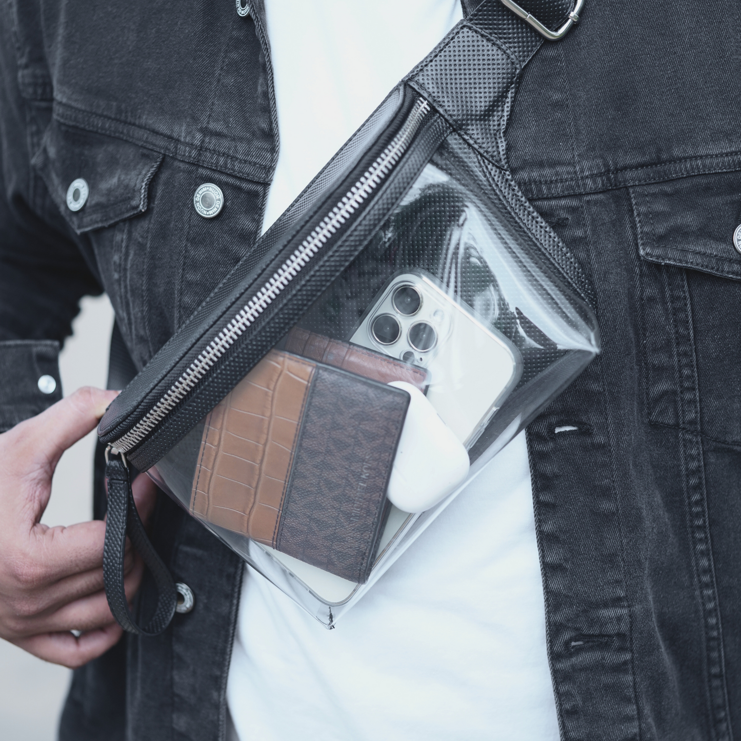 All Sunday Crossbody Sling Bag - Transparent & Leather Edition