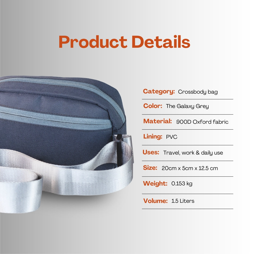 The Galaxy Grey - All Sunday Sling Crossbody With Storage For Essentials