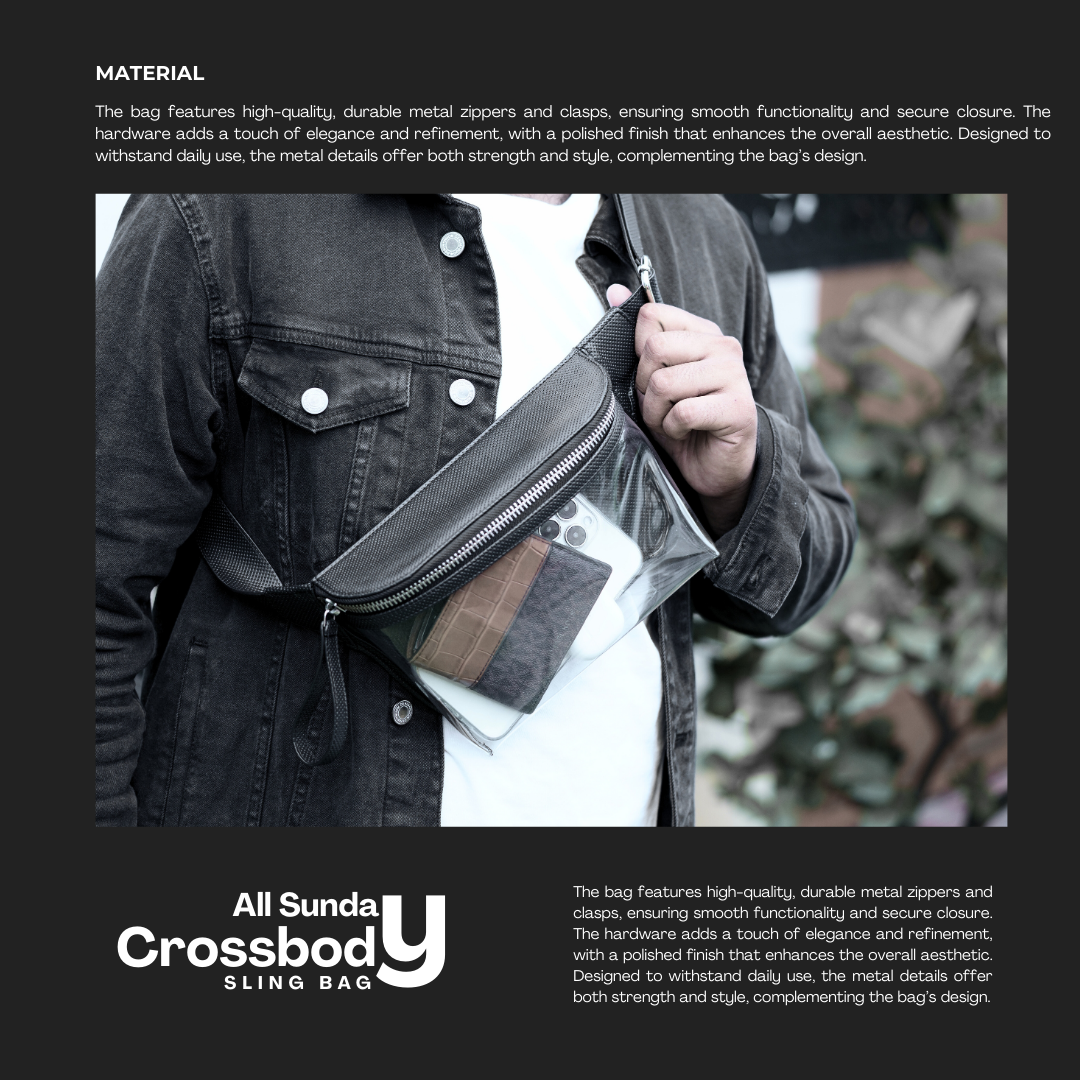 All Sunday Crossbody Sling Bag - Transparent & Leather Edition